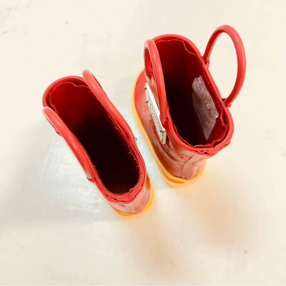 Disney’s Winnie The Pooh And The Honey Tree Red & Yellow Rain Boots Kids Size 7